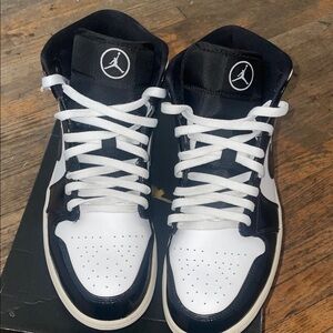 Jordan Men's Black and White High-Top Sneakers